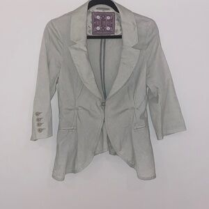 FREE People fitted peplum blazer with front pockets and 3/4 sleeves Size 6